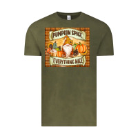 Vintage Olive Pumpkin Spice Everything Nice Gnome Vintage Tee - MaliasSmallBusiness