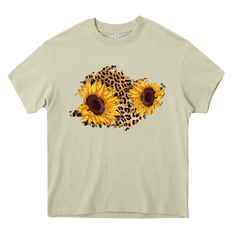 Sunflower Leopard Patch Heavy Core Tee by AdoDesignShop | Teevron