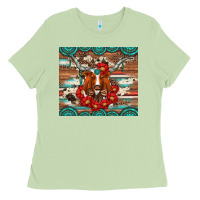 Matcha longhorn with gemstone Ladies Tee - Artiststas
