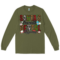 Army Green santa's favorite dental hygienist Long Sleeve Tee - Jasminsmagicworld