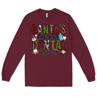 Burgundy santa's favorite dental hygienist Long Sleeve Tee - Jasminsmagicworld