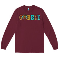 Burgundy gobble thanksgiving turkey Long Sleeve Tee - RanaPortraitStore