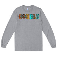 Heather Grey gobble thanksgiving turkey Long Sleeve Tee - RanaPortraitStore