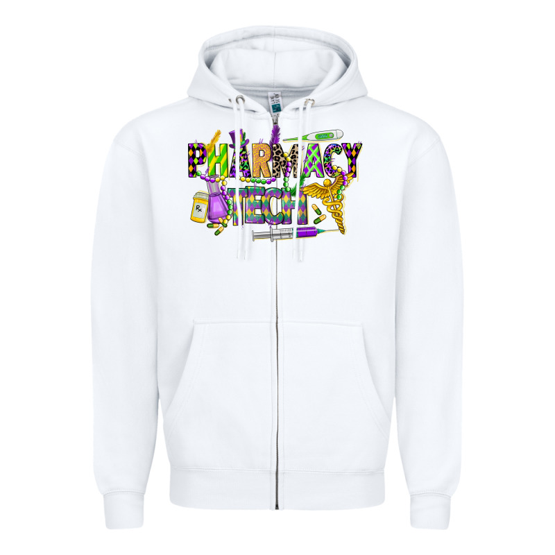 Mardi Gras Pharmacy Tech Zipper Hoodie by CowGirlArtShop | Teevron