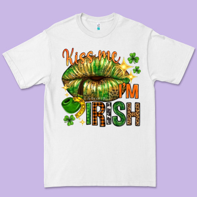 Kiss Me Im Irish With Lip Premium Tee Designed By Nancycooperartshop