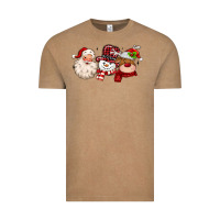 Vintage Coffee santa snowman reindeer Vintage Tee - MaliasSmallBusiness