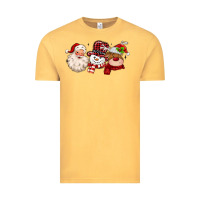 Vintage Mustard santa snowman reindeer Vintage Tee - MaliasSmallBusiness