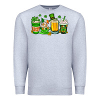 Heather Grey St. Patrick's Day coffee cups Premium Sweatshirt - OliviaCreatesArt