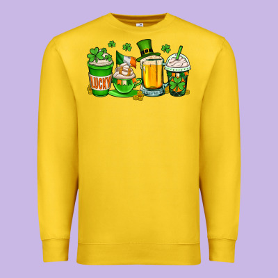 St. Patrick's Day Coffee Cups Premium Sweatshirt Designed By Oliviacreatesart