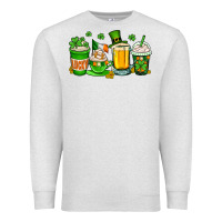 Oatmeal Heather St. Patrick's Day coffee cups Premium Sweatshirt - OliviaCreatesArt