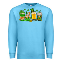 Ocean Blue St. Patrick's Day coffee cups Premium Sweatshirt - OliviaCreatesArt