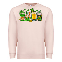 Pale Pink St. Patrick's Day coffee cups Premium Sweatshirt - OliviaCreatesArt