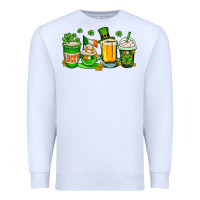 White St. Patrick's Day coffee cups Premium Sweatshirt - OliviaCreatesArt
