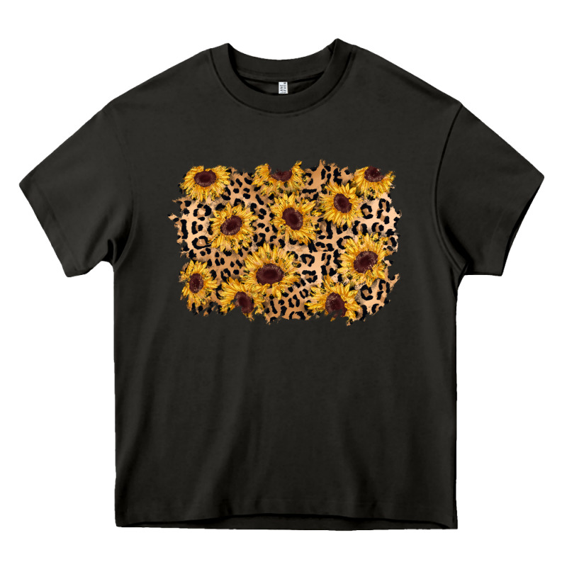 Sunflower Leopard Background Heavy Core Tee by AdoDesignShop | Teevron
