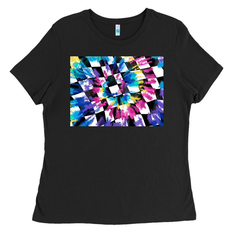 Tie Dye Colourful Race Flag Background 3200x2400 Ladies Tee by AdoDesignShop | Teevron