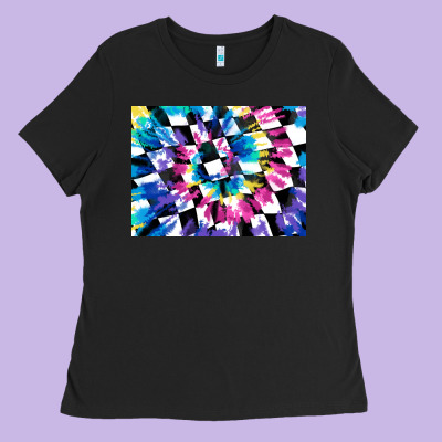 Tie Dye Colourful Race Flag Background 3200x2400 Ladies Tee Designed By Adodesignshop