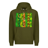 Army Green St. Patrick's Day brushstrokes Premium Hoodie - HowdyJamesFarm