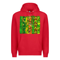 Red St. Patrick's Day brushstrokes Premium Hoodie - HowdyJamesFarm