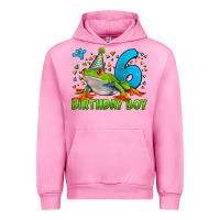 Fuchsia Pink birthday boy frog age 6 Urban Hoodie - LillyAllenDesigns
