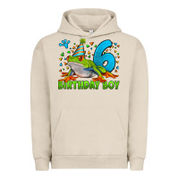 Pigment French Oak birthday boy frog age 6 Urban Hoodie - LillyAllenDesigns