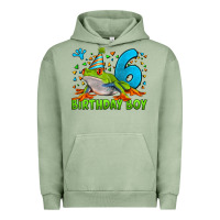 Pigment Oil Green birthday boy frog age 6 Urban Hoodie - LillyAllenDesigns