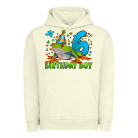 Pigment Pistachio birthday boy frog age 6 Urban Hoodie - LillyAllenDesigns