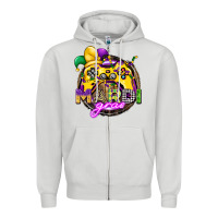 Dove Grey mardi gras gamer Zipper Hoodie - CowGirlArtShop