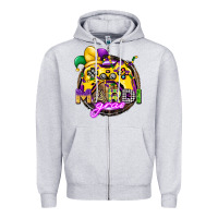 Heather Grey mardi gras gamer Zipper Hoodie - CowGirlArtShop