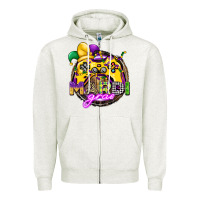 Oatmeal Heather mardi gras gamer Zipper Hoodie - CowGirlArtShop