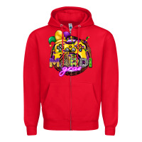 Red mardi gras gamer Zipper Hoodie - CowGirlArtShop