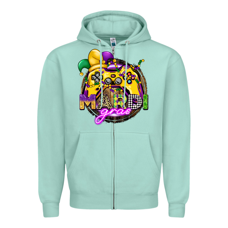 Mardi Gras Gamer Zipper Hoodie by CowGirlArtShop | Teevron