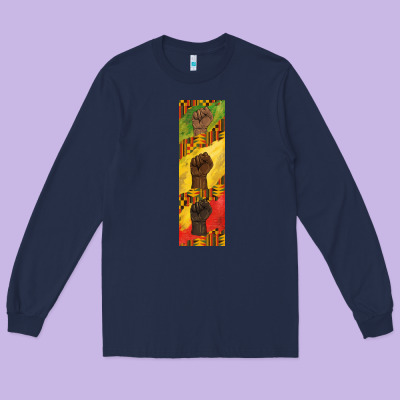 Juneteenth Pen Wrap Long Sleeve Tee Designed By Barkaloodesign