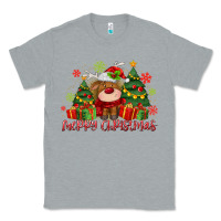 Heather Grey merry christmas reindeer Classic Tee - MaliasSmallBusiness
