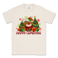 Natural merry christmas reindeer Classic Tee - MaliasSmallBusiness