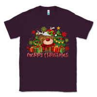 Plum merry christmas reindeer Classic Tee - MaliasSmallBusiness