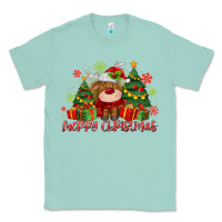 Seafoam merry christmas reindeer Classic Tee - MaliasSmallBusiness