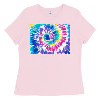 Bubblegum Pink tie dye background colourful leopard 2 3200x2400 Ladies Tee - AdoDesignShop