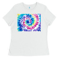 White tie dye background colourful leopard 2 3200x2400 Ladies Tee - AdoDesignShop