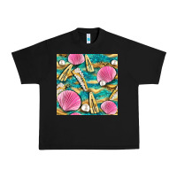 Black hair clasp and sea shells with leopard beach seamless pattern bbs Urban Heavy Tee - BundleAndBundleShop