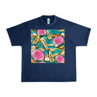 Hair Clasp And Sea Shells With Leopard Beach Seamless Pattern Bbs Urban Heavy Tee | Teevron