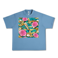 Pebble Blue hair clasp and sea shells with leopard beach seamless pattern bbs Urban Heavy Tee - BundleAndBundleShop