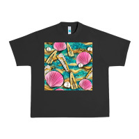 Pigment Black hair clasp and sea shells with leopard beach seamless pattern bbs Urban Heavy Tee - BundleAndBundleShop