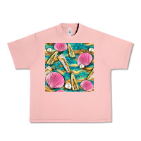 Salmon hair clasp and sea shells with leopard beach seamless pattern bbs Urban Heavy Tee - BundleAndBundleShop