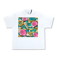 White hair clasp and sea shells with leopard beach seamless pattern bbs Urban Heavy Tee - BundleAndBundleShop