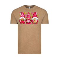 Vintage Coffee Pink Christmas gnomes Vintage Tee - NancyCooperArtShop