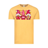 Vintage Mustard Pink Christmas gnomes Vintage Tee - NancyCooperArtShop