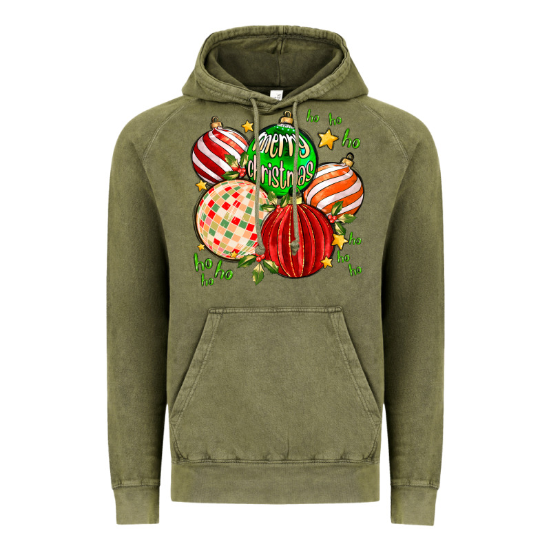 Merry Christmas Tree Ball Vintage Hoodie by MaliasSmallBusiness | Teevron