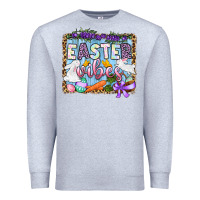 Heather Grey Easter vibes Premium Sweatshirt - OliviaCreatesArt