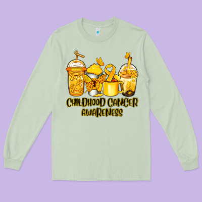 Childhood Cancer Awareness Coffee Long Sleeve Tee Designed By Jasminsmagicworld