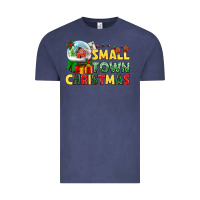 Vintage Denim Small town Christmas Vintage Tee - NancyCooperArtShop